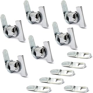 X-Haibei RV Thumb Operated Offset Cam Locks, 7/8" RV Storage Door Locks, Non-Locking Thumb Turn for Camper or Trailer Door, Cabinet, Cupboards 6 Pack