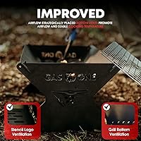 Vista 4 de GasOne 15” Portable Charcoal Grill – Foldable BBQ Grill – Camping Grills for Backyard, Bonfire, Patio – Heavy-Duty Portable Fire Pit – Camp Cooking