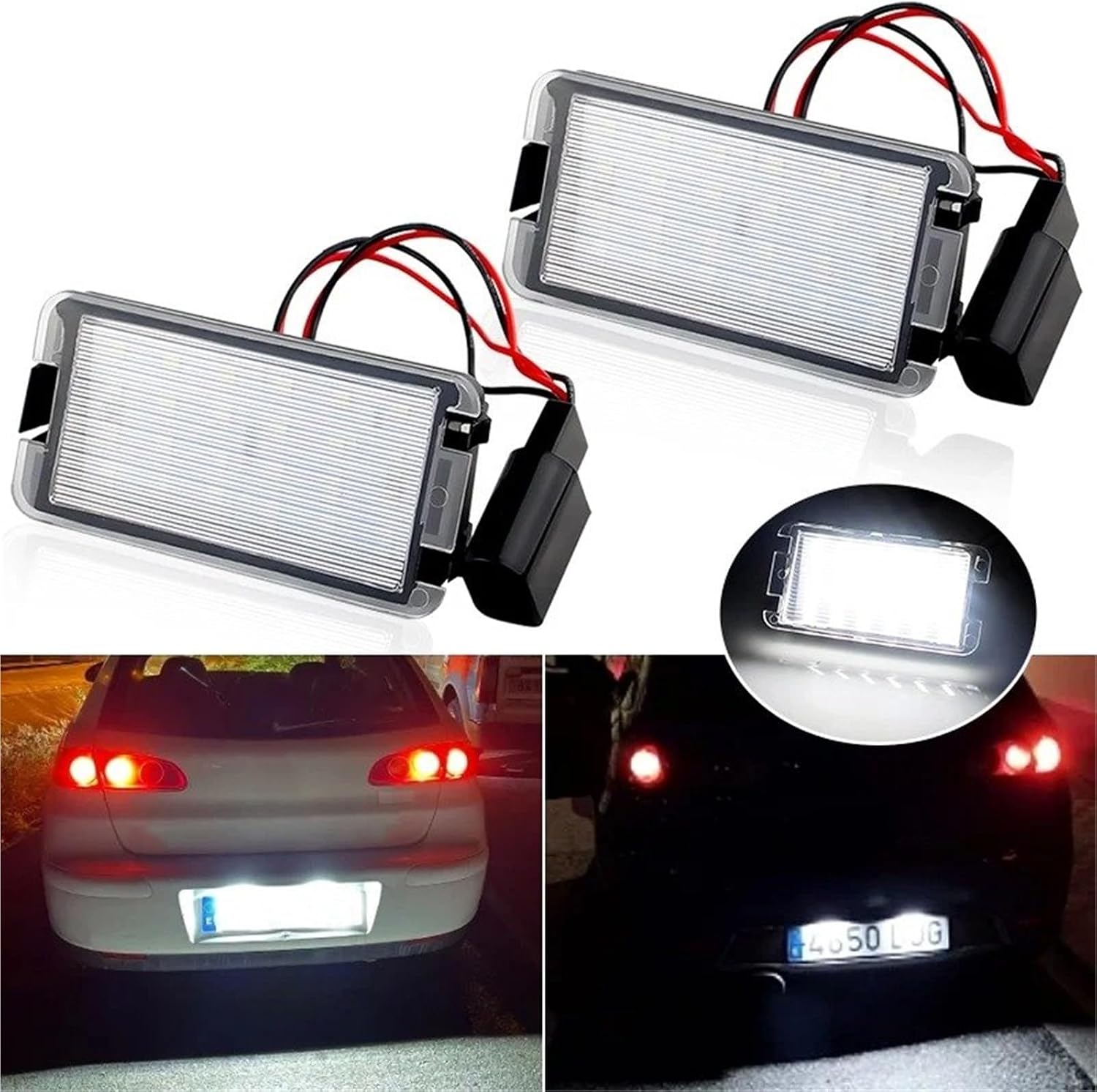 For Seat Ibiza 6L Ab Arosa Altea Cordoba MK1 MK2 Leon 1M Toledo 5P 2004 2005 2006-2009 Car LED Number License Plate Lights Error Free