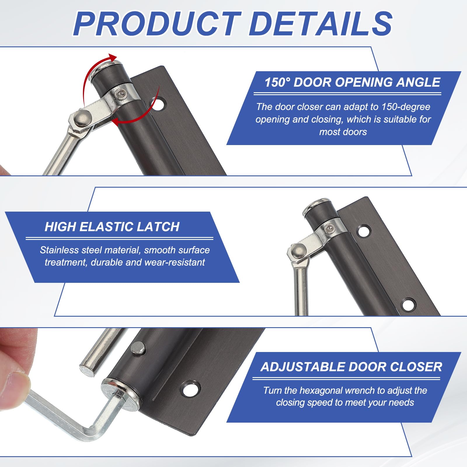 PATIKIL 7 Inch Spring Door Closer - Image 3