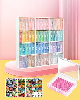 60pcs Diamond Art Storage Containers Trays ＆ Stand, Diamond Painting Accessories Diamond Painting Trays with Lids, 2-in-1 Diamond Art Tray and Beads Storage, Beads Gem Art Tools Storage Rack