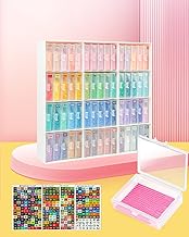 60pcs Diamond Art Storage Containers Trays & Stand, Diamond Painting Accessories Diamond Painting Trays with Lids, 2-in-1 Diamond Art Tray and Beads Storage, Beads Gem Art Tools Storage Rack