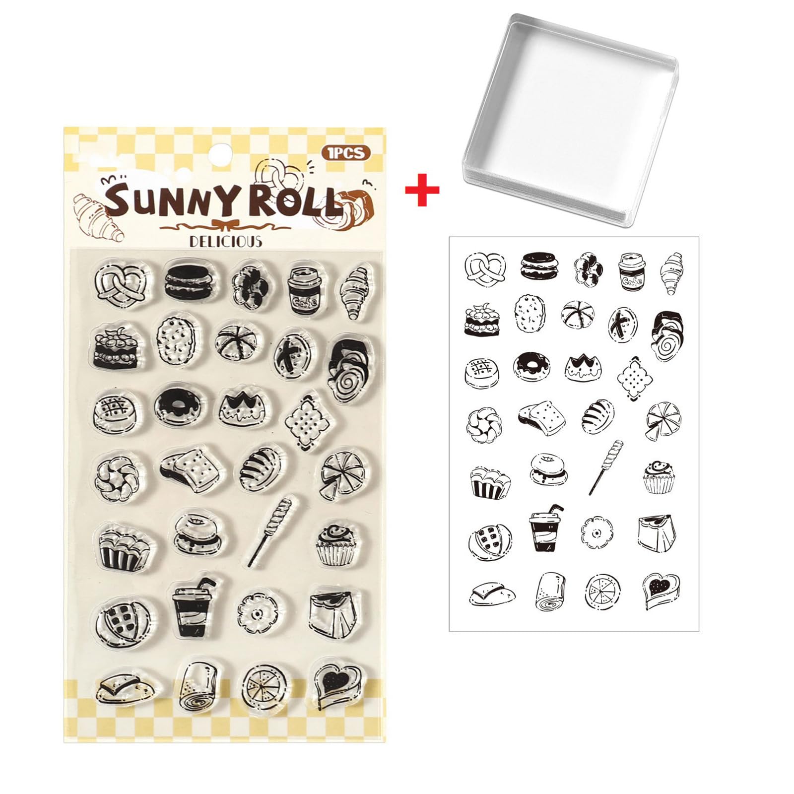 Clear Silicone Rubber Stamper with Ergonomic Acrylic Handle for Scrapbooking Journaling Card Making Diary Decoration Planner Accessories