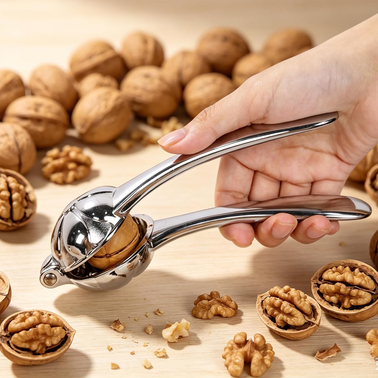 Nut Cracker Tool, Aluminum Alloy Walnut & Pecan Opener with Sheller