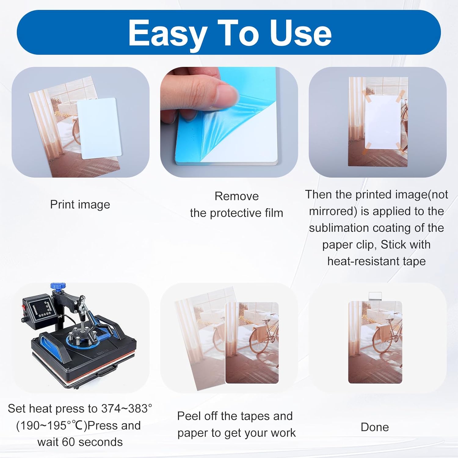 10 Pack Car Visor Photo Clip for Sublimation Blanks, Acrylic Sublimation Car Picture Holder Blank with Clips for Easy Display, Suitable for Adding Family or Personal Photos