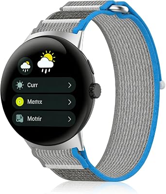 Nylon Band Compatible with Google Pixel Watch 1/2/3/4 41mm & 45mm | Breathable woven nylon fabric,tool-free quick install,lightweight unisex wrist strap, outdoor & all-day wear