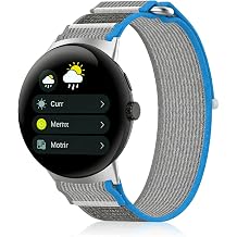 Nylon Replacement Bands Compatible with Google Pixel Watch 3/4 45MM, Soft & Breathable Sport Straps for Women and Men, BlueGray