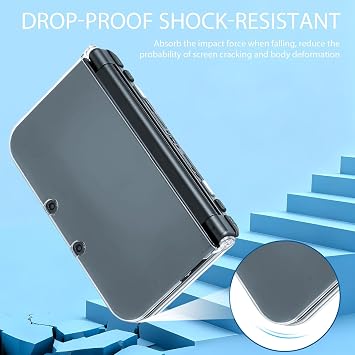 New 3DS XL Case,Protective Case Clear Ultra Crystal Transparent Hard Shell | For new 2015 nintendo 3ds xl ll shell cover skin,(modified hinge-less design) light weight plastic material
