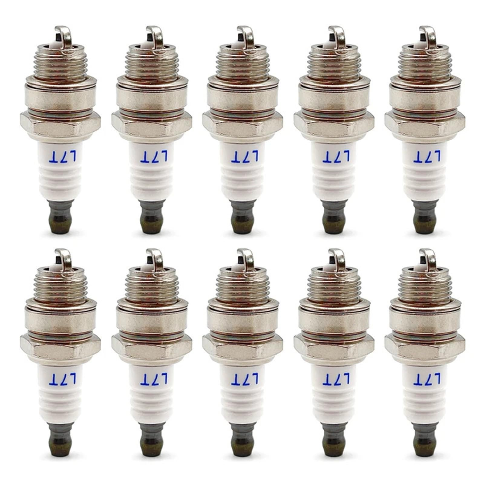 Compatible con bujía L7T, Paquete de 10 Tapones de Repuesto for desbrozadora, Motosierra, Motor de jardín