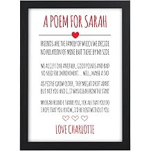 Beecreative PERSONALISED Best Friends Friendship Poem Gifts for Birthday, Christmas - Gifts for Best Friends, Her, Work Colleagues - PERSONALISED with ANY NAME and ANY RECIPIENT