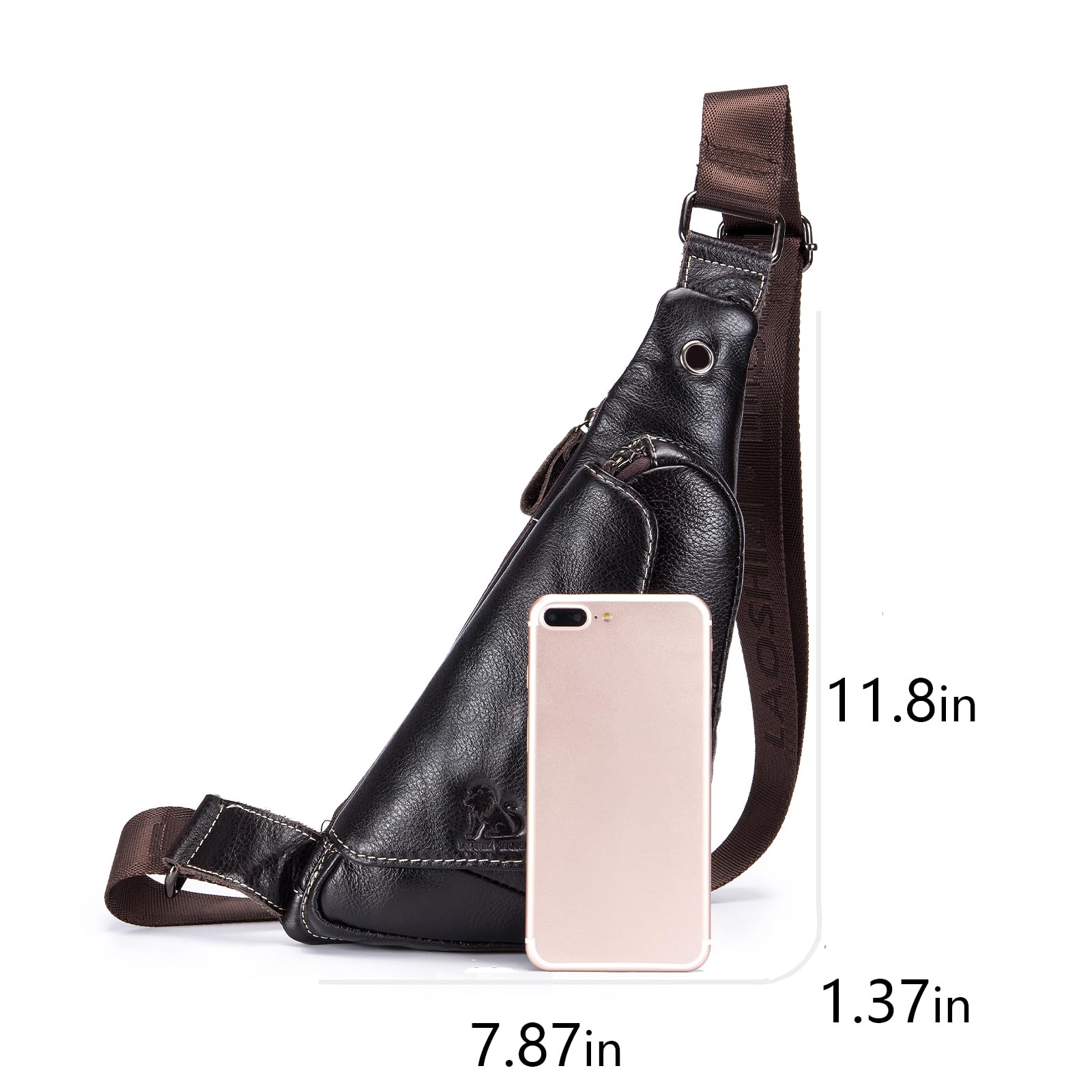 pundarika Torba na ramię męska skórzana torba na ramię biznesowa skórzana torba na klatkę piersiową torba crossbody wypoczynek sportowa torebka mała moda retro
