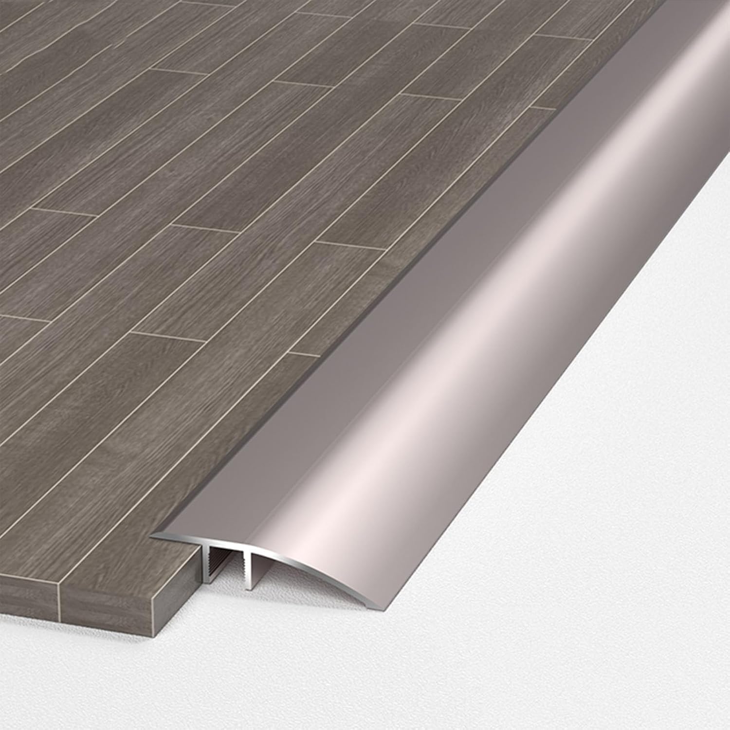 Aluminum Transition Threshold Between Wood and Tile, Self Adhesive Strip for Laminate Floor Door, Door Thresholds, Reduction Strips for Vinyl Laminate Flooring-Rose Gold||90x4.2cm