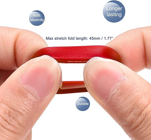 Miniatura 4 de MECCANIXITY Bandas de Goma de Silicona Anillos Antideslizantes 1" Rojo para Papel de Envolver, Envolturas de Cordón, Paquete 5pcs
