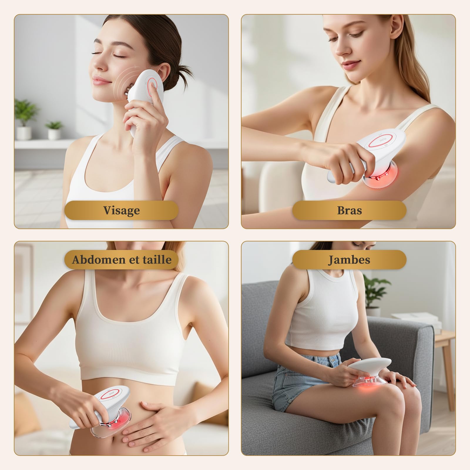 Ehomfory Masseur Anti Cellulite à Ventouse Électrique, Palper Rouler, Lifting EMS et Thérapie par Lumière Rouge Minceur Aspiration Liposuccion Raffermissement,pour Visage,Ventre,Cuisse,Jambes,Bras