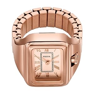 Fossil Women's Quartz Stainless Steel Two-Hand Watch Ring