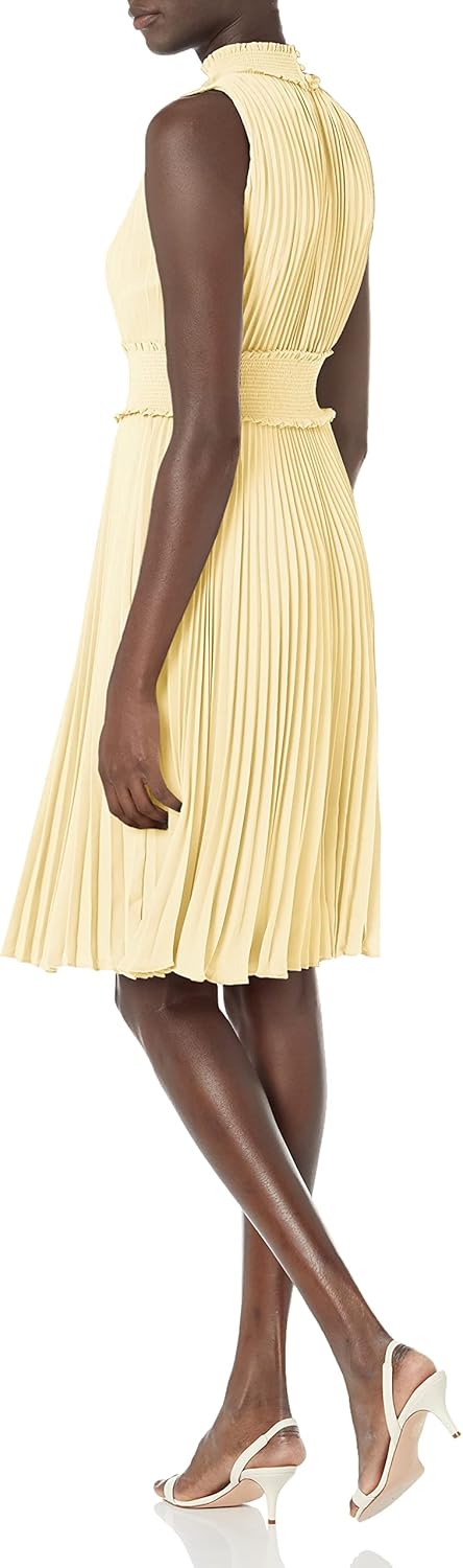 Nanette Nanette Lepore Womens Women's Smocked High Neck Pleated DressDress - Image 3