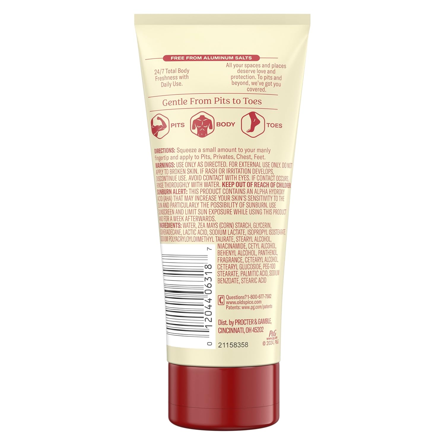 Old Spice Whole Body Deodorant Cream for Men, Aluminum Free, Mandarin + Sandalwood Scent, 24/7 Odor Protection, 24/7 Freshness, Dermatologist Tested, Gentle on Skin, Safe to Use All Over, 3.0 oz - Image 10