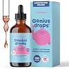 JoySpring Genius Drops - Organic Focus Drops for Kids | Clinically Proven Focus Supplement Helps Kids Perform Better in School | Liquid Herbal Supplement with Ginkgo Biloba 4 fl oz 120 Servings