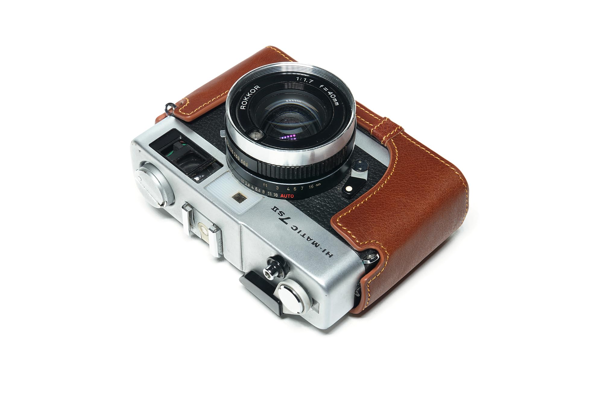 Minolta 7s フィルムカメラ レザーケース付き Amazon.com : Handmade Genuine Real Leather Half Camera Case Bag