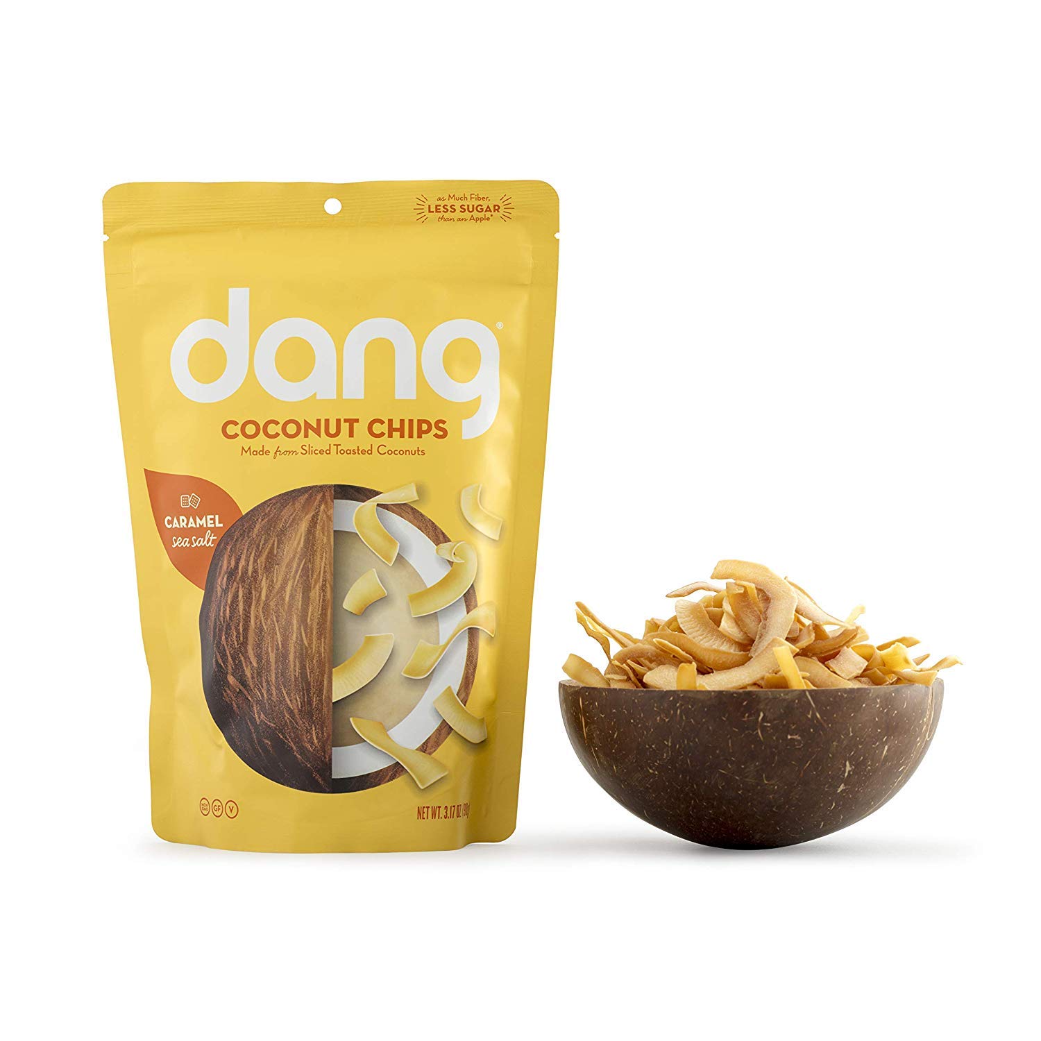 DANG Toasted Coconut Chips | Caramel Sea Salt | 4 Pack | Vegan, Gluten Free, Paleo Friendly, Non Gmo, Healthy Snacks Made With Whole Foods | 3.17 Oz Resealable Bags thumbnail 2