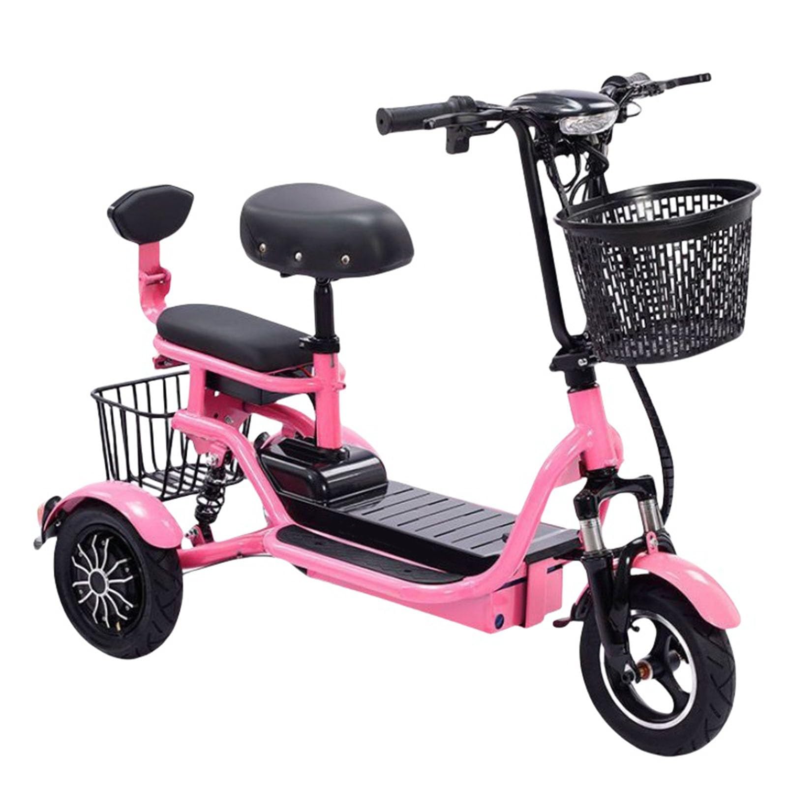 3 Wheel Mobility Scooter, Electric Adult Folding And Lightweight,Mobility Scooter,Detachable Folding,Mobile Storage For Car Trunk Pink,35kmk