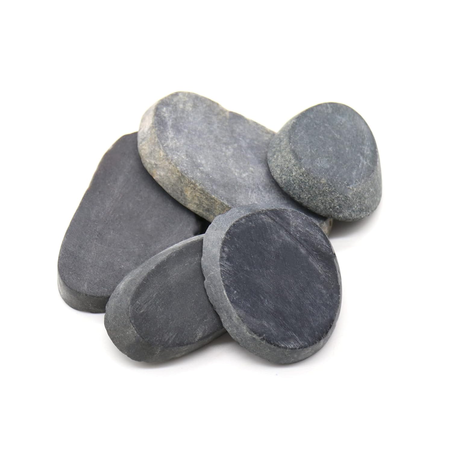 Sliced Black River Rocks for Painting, 2” - 3” inch Smooth Flat Rocks for Painting, Mosaic Tiles, Crafts, Mandalas, Outdoor Gardens, 100% Natural Stones for Kindness Stones, Rock Painting Supplies