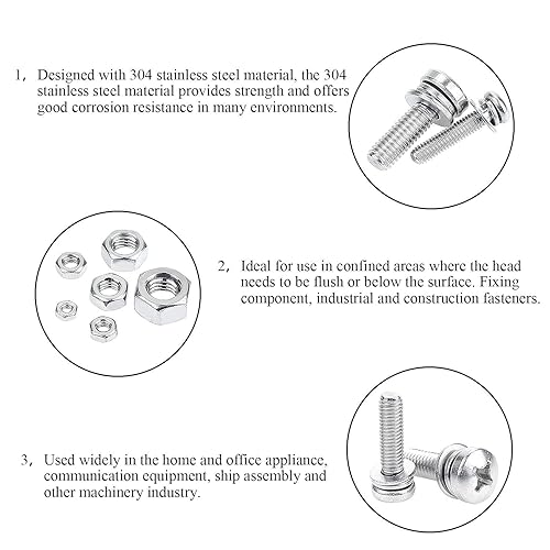 Miniatura 5 de DYWISHKEY 480 tornillos de cabeza de sartén Phillips de acero inoxidable 304 de M2 M25 M3 M4 M5 M6 de M6 de M2 M25 M3 M4 M5 M6 de acero inoxidable