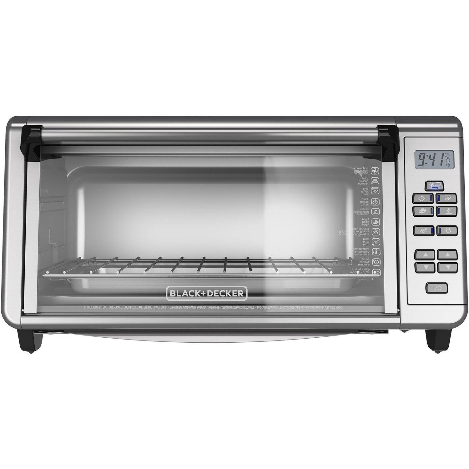 black digital toaster oven