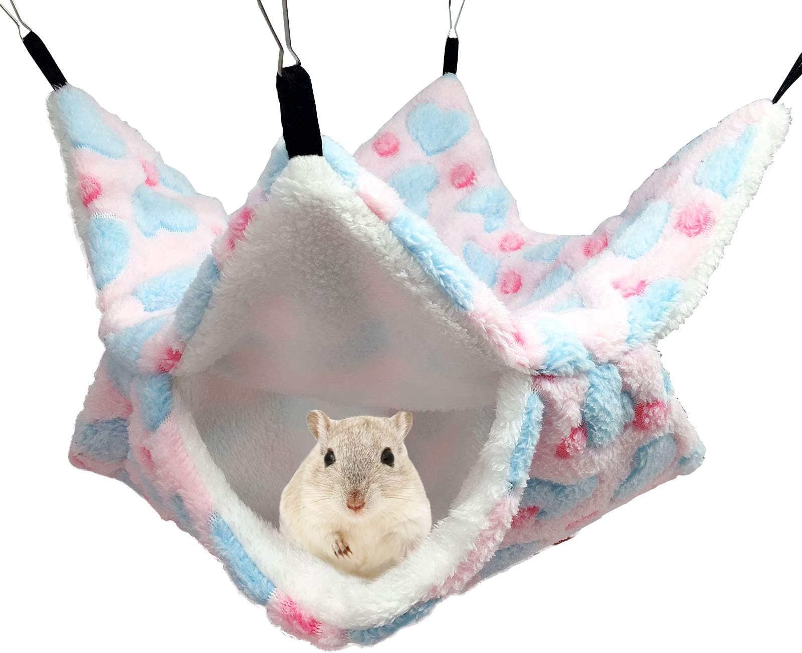 Hammock for Small Animals, Hamster Hammock, Guinea Pig, Hedgehog with Hook, Comfortable Sleeping, Fluffy, Heat Protection, Sleeping Bag, Resting Area, Washable, Warm, Winter Products, Cold