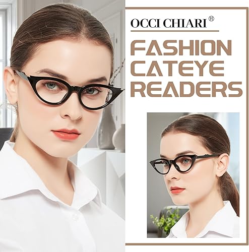 Miniatura 2 de OCCI CHIARI Gafas de lectura Cateye para mujer, elegantes lectores 100, 125, 150, 175, 200, 225, 250, 275, 300, 350