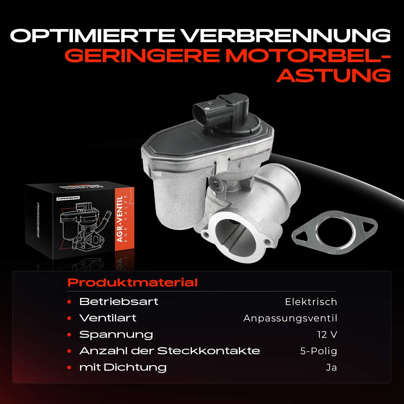 Frankberg Zawór EGR recyrkulacja spalin 1477144 | Kompatybilny z Mondeo III sedan B4Y, Mondeo III B5Y, X-Type Estate X400, Mondeo III Turnier BWY, X-Type X400