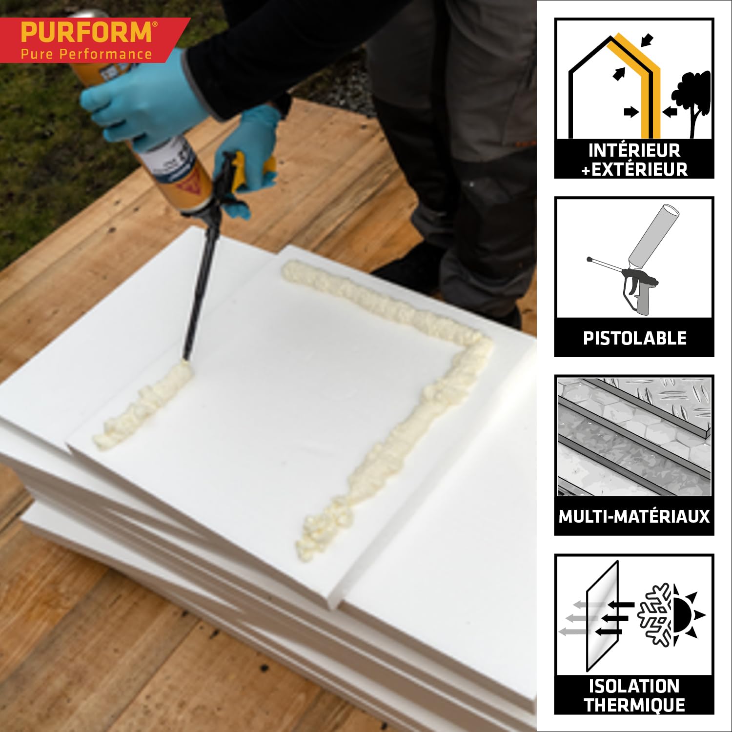 SIKA - Lot de 3x Mousses polyuréthane adhésive - Pour le collage d'éléments de construction - Pistolable - Blanc - 500ml + Pistolet d'application
