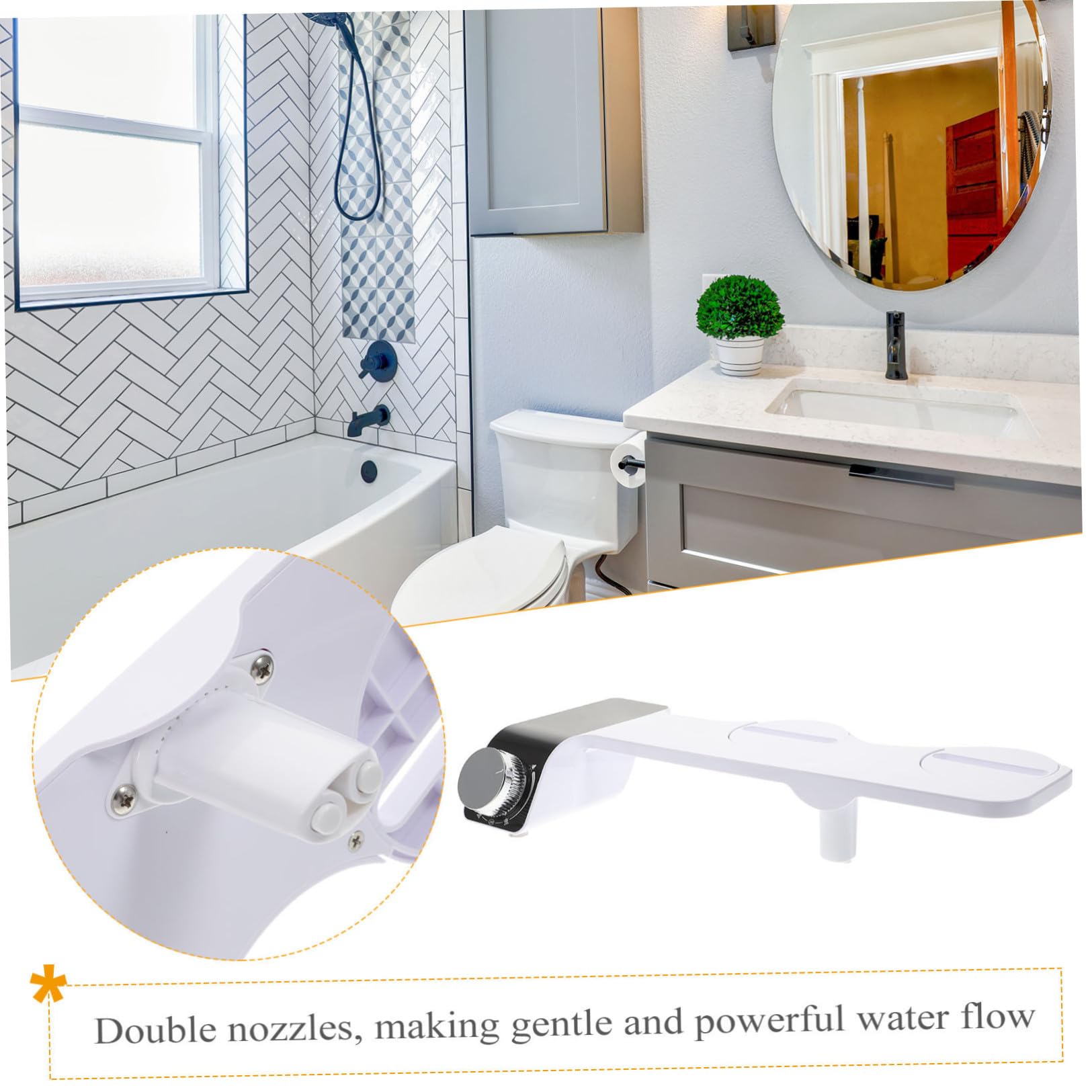 SHINEOFI Accesorio De Boquilla Doble Autolimpiante Para Bidet Accesorio Para Bidet No Eléctrico Para Uso Baño y Higiene Personal