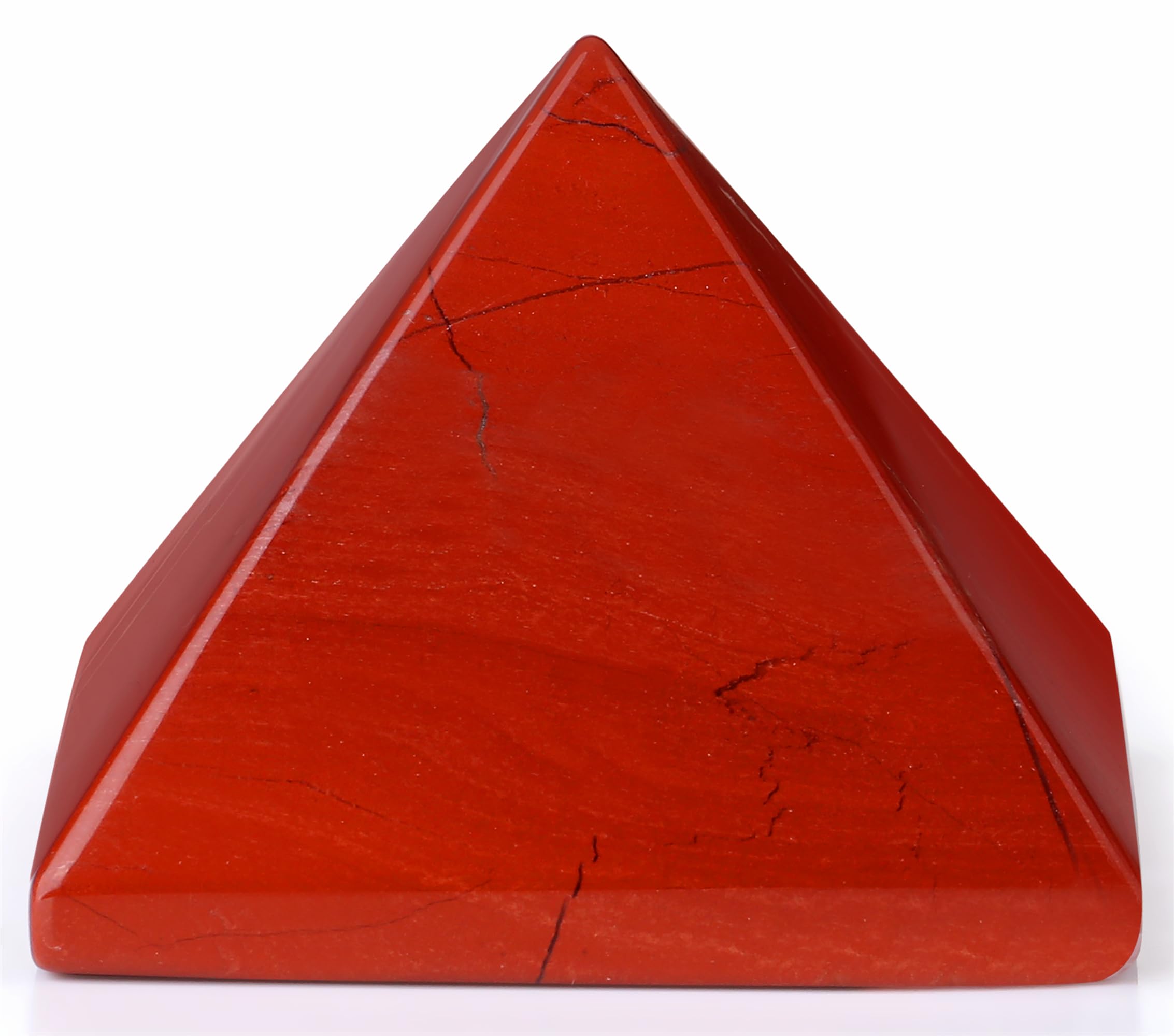 YATOJUZI 2" Red Jasper Crystal Pyramid Natural Crystals and Healing Stones Red Jasper Pyramids Red Gemstones for Meditation Reiki Energy Balancing Good Luck Gifts 1PCS