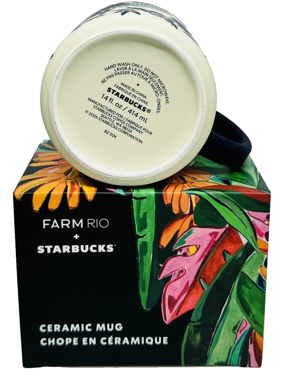 Starbucks x FARM Rio 2025 Limited Edition Lenço Azulejo Mug, 14 Oz