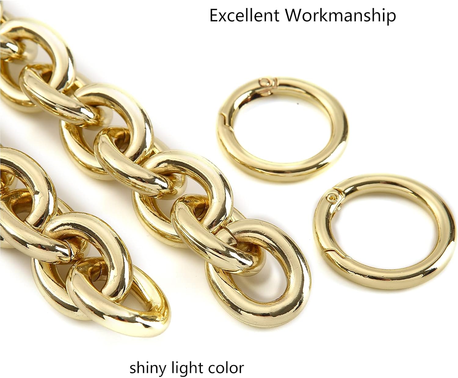Xiazw Fashionable Heavy Aluminum O Shape Metal Chain Handle Shoulder Strap Replacement for Women's Handbag,Shoulder Bag image 3