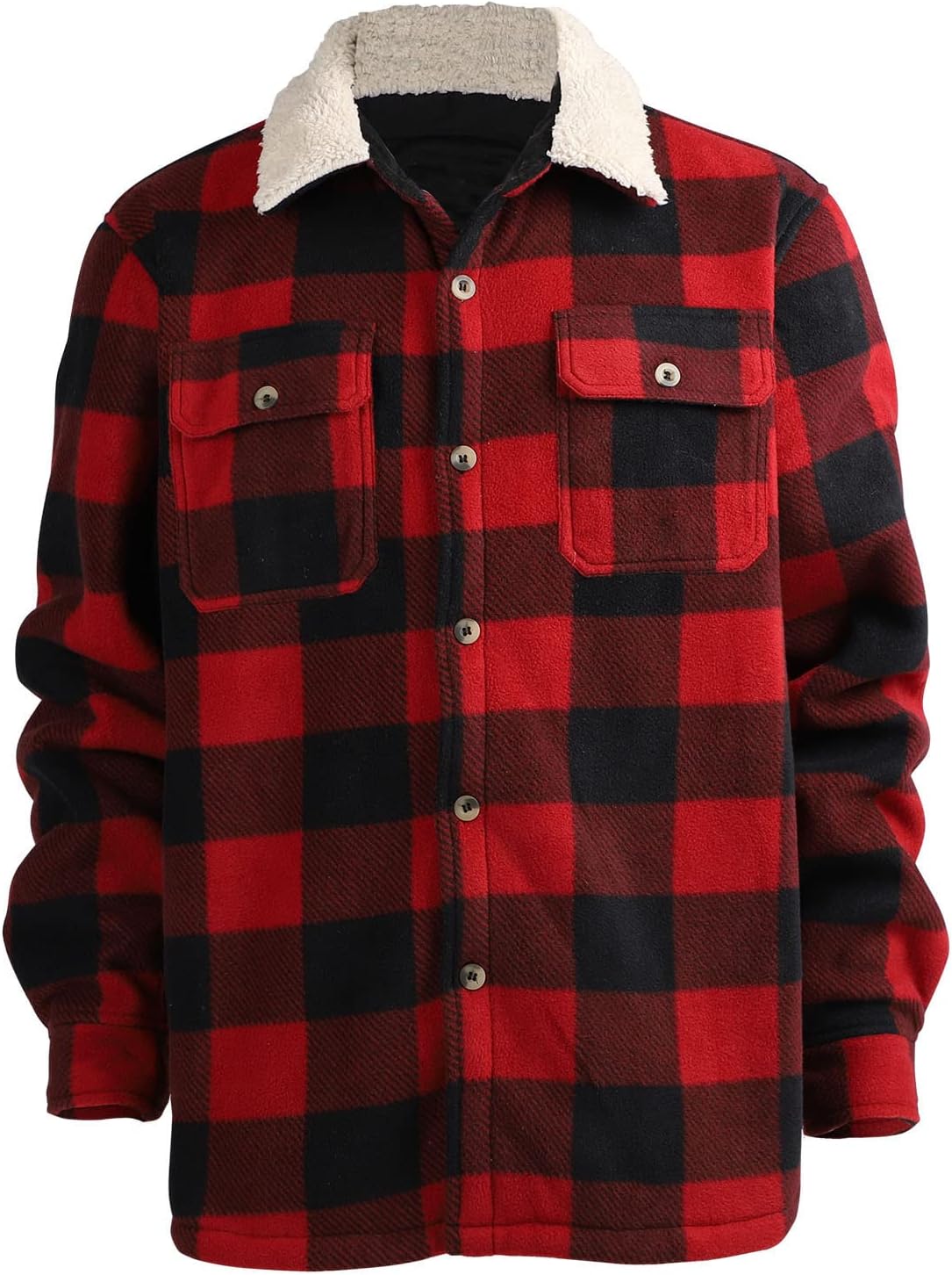 Yasumond Jackets for Men Flannel Zipper Fleece Sweatshirt Heavy Lined Warm Winter Coats Big Tall - Image 3