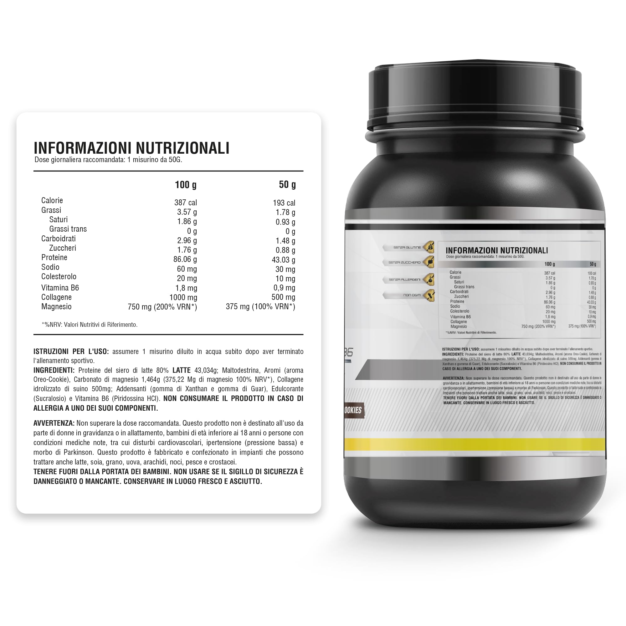 Whey Protein in Polvere Healthy Fusion | Proteina Premium 100% Pura + BCAAS + Aminoacidos | Alto Contenuto Proteico | Maggiore Crescita Muscolare, Recupero e Benessere Generale | Gusto Biscotti 1kg