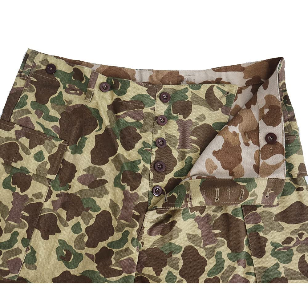 Combinaison de chasse double face au canard de la Seconde Guerre mondiale - Camouflage rétro - Veste de combat HBT - Réplique de l'uniforme du jour du jour J