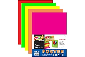BAZIC Poster Board 11 Inches x 14 Inches Assorted Neon Colored Paper...