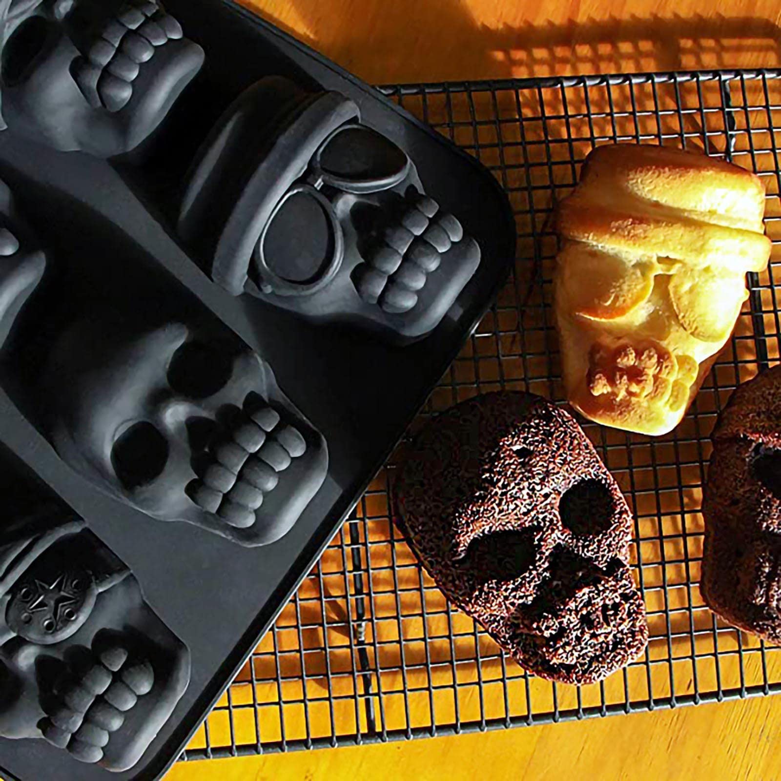 Amazon.co.jp: スカルベーキングパン型、スカルケーキレットハロウィン