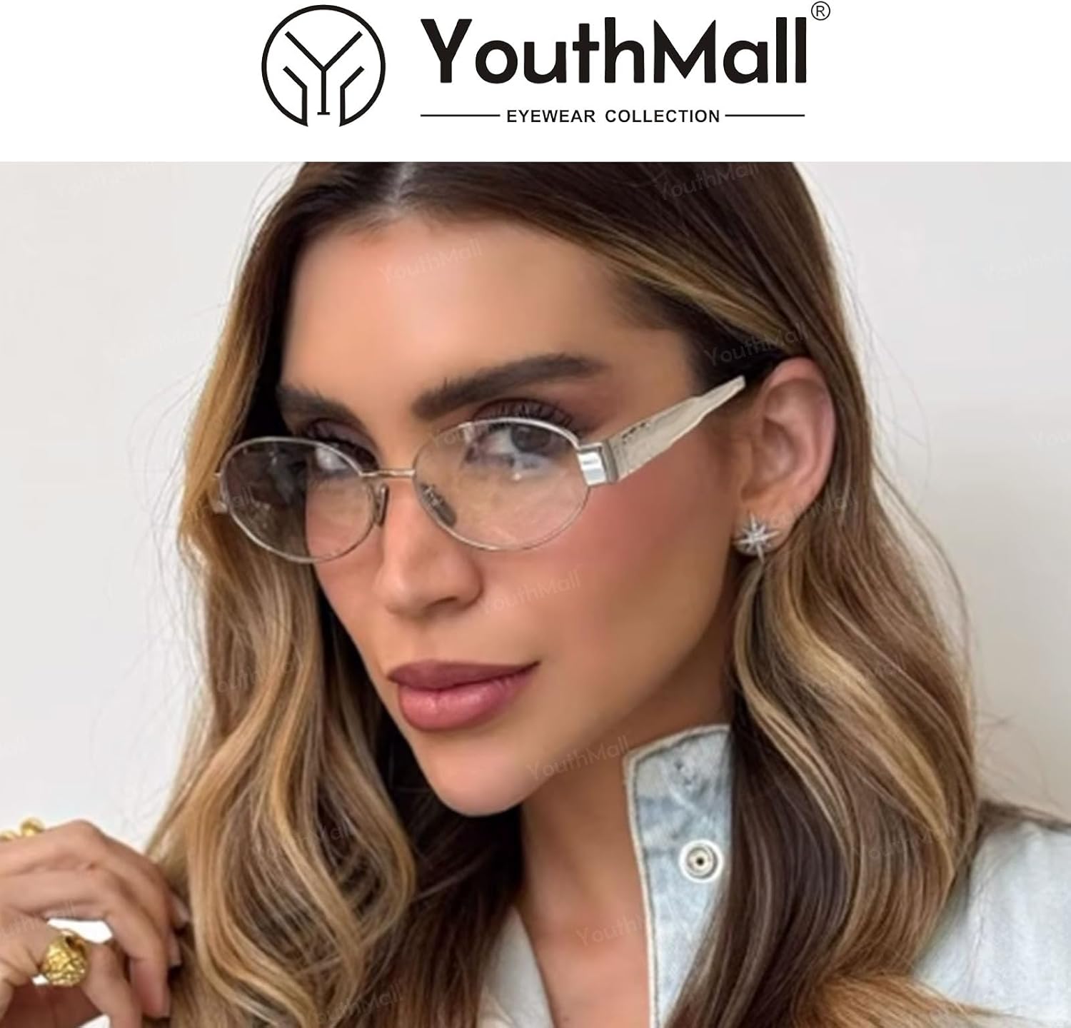 Trendy Oval Sunglasses for Women Men Retro Metal Oval Sun Glasses 90s Vintage Shades - Image 2