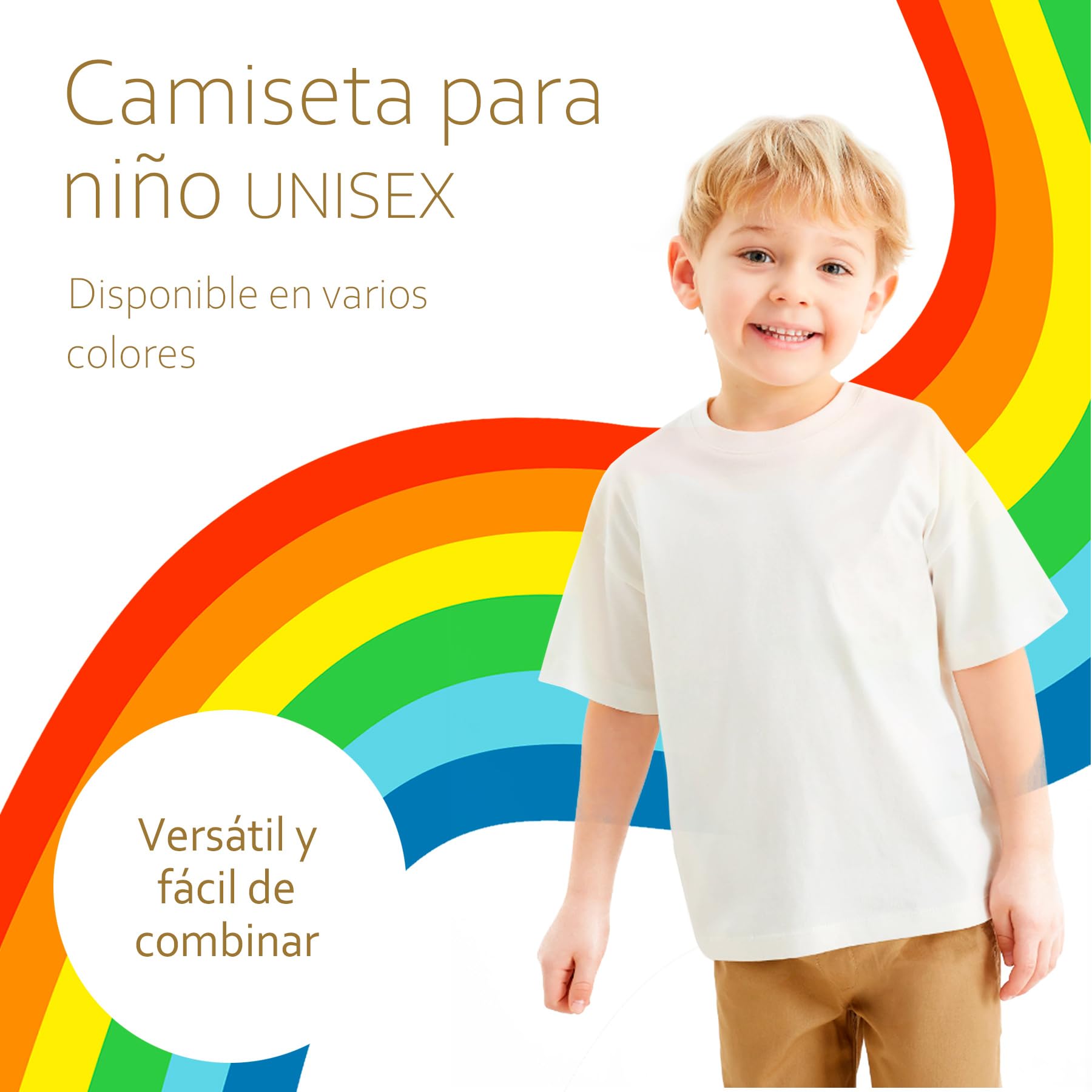 Pack 2 Camisetas Niño Manga Corta 100% Algodón Cuello Redondo Básica