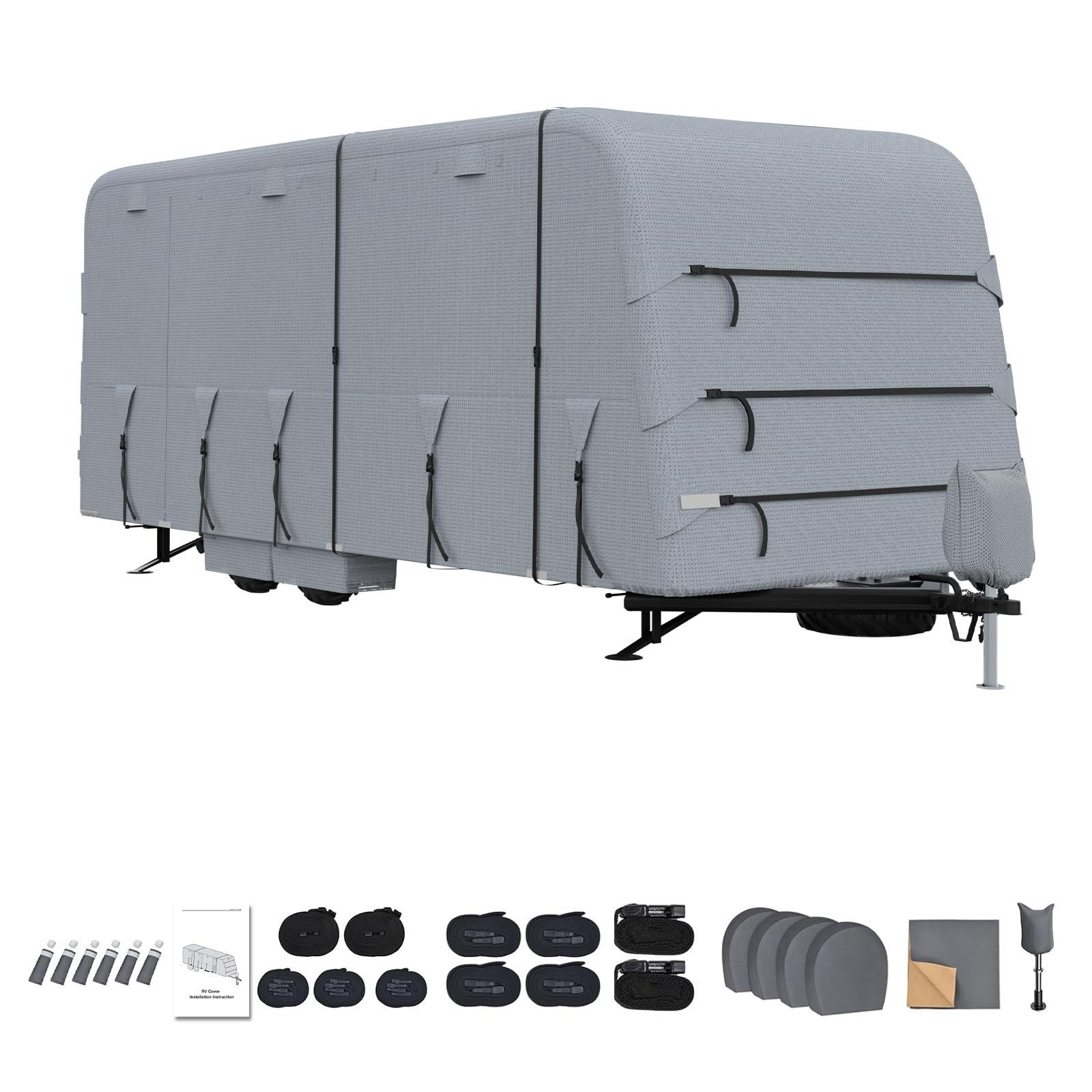 Copertura Camper Cover, Telo per camper, Caravan Cover 4 Strati Traspirante Resistente All'acqua, Resistente Ai Raggi UV/Acqua/Polvere, 610x267 cm