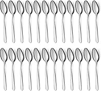 BEWOS 24-Pack Stainless Steel Teaspoons 6.2 Inch Mirror Polished Coffee Spoons Dishwasher Safe Silverware for Home Restaurant