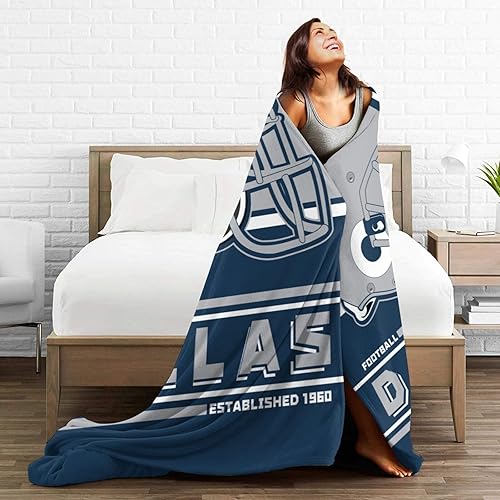 Miniatura 7 de Nmdswov Dallas - Manta personalizada con estilo de fútbol, regalos para hombres, mujeres, jóvenes, fanáticos, para sofá, cama, sofá, silla de sala