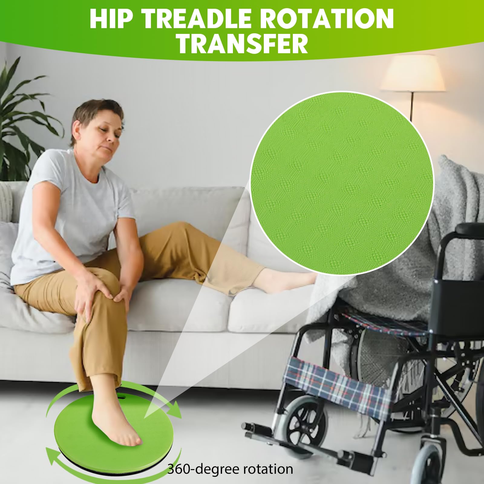 Disco De Transferencia Y Pivote, Dispositivo de Transferencia de Peso, Ayuda para la Movilidad con Rotación de 360 Grados para Giros, para Pacientes de Hasta 125 kg, Para Personas Mayores O Discapacit
