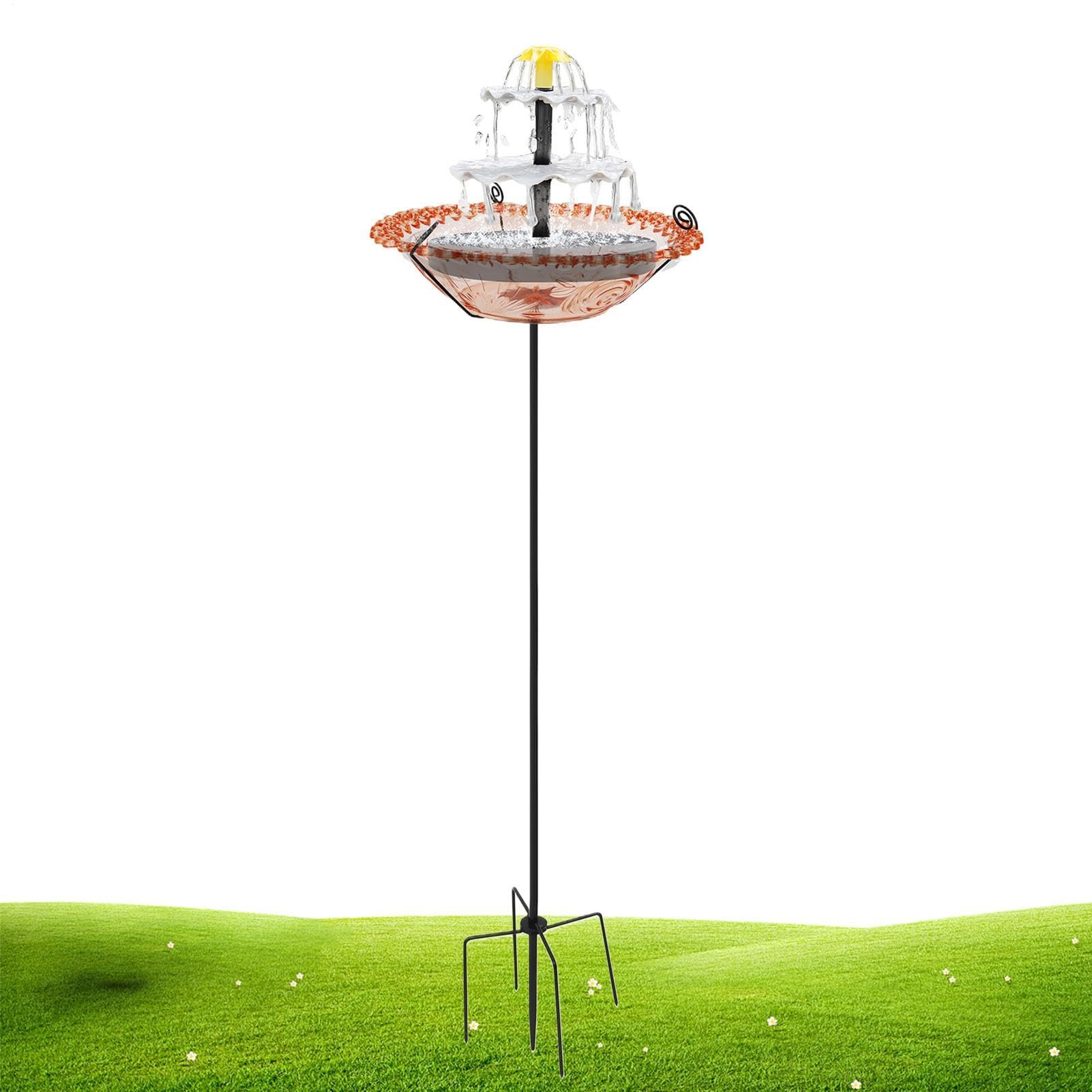 Fontana per Uccelli ad Energia Solare Alimentatore | Contenitore per Cibo per Passeri per Giardinieri Amanti della Natura Giardino Cortile Prato Ingresso Scuola