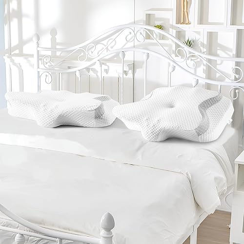 Miniatura 7 de VIEWALL Almohada cervical para aliviar el dolor de cuello, almohadas ergonómicas de espuma viscoelástica para contorno ortopédico de apoyo para el