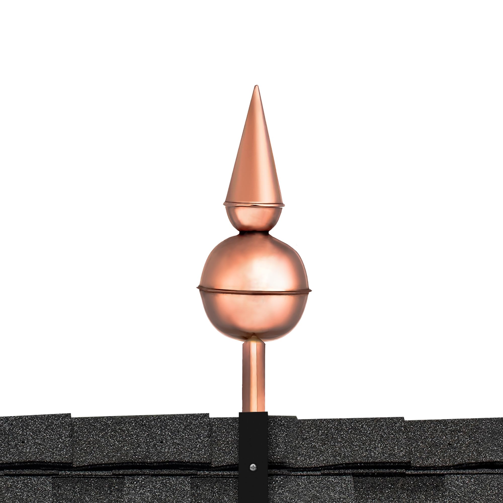 Good Directions 700 Avalon Pure Copper Rooftop Finial with Roof Mount, Polished Copper